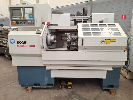 Torno CNC Romi Centur 30D ano 2001 comando Mach9 em ótimo estado.